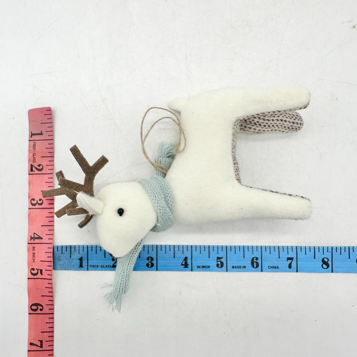 Christmas Ornament Reindeer 7 inch White Holiday