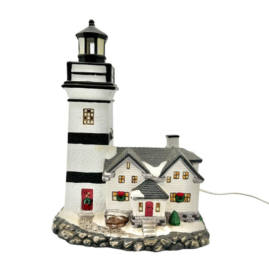 Santas Workbench Collection 1999 Newcastle Lighthouse Lighted Christmas Village