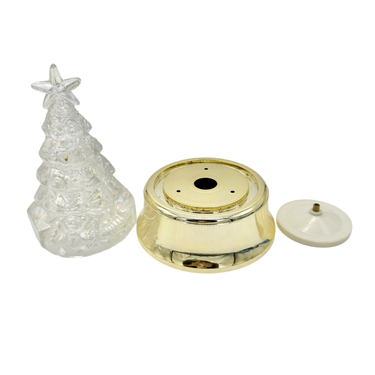 Rainbow LIt Musical Christmas Tree With Gold Base Acrylic Tree With Star Topper