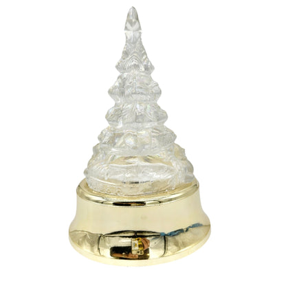 Rainbow LIt Musical Christmas Tree With Gold Base Acrylic Tree With Star Topper