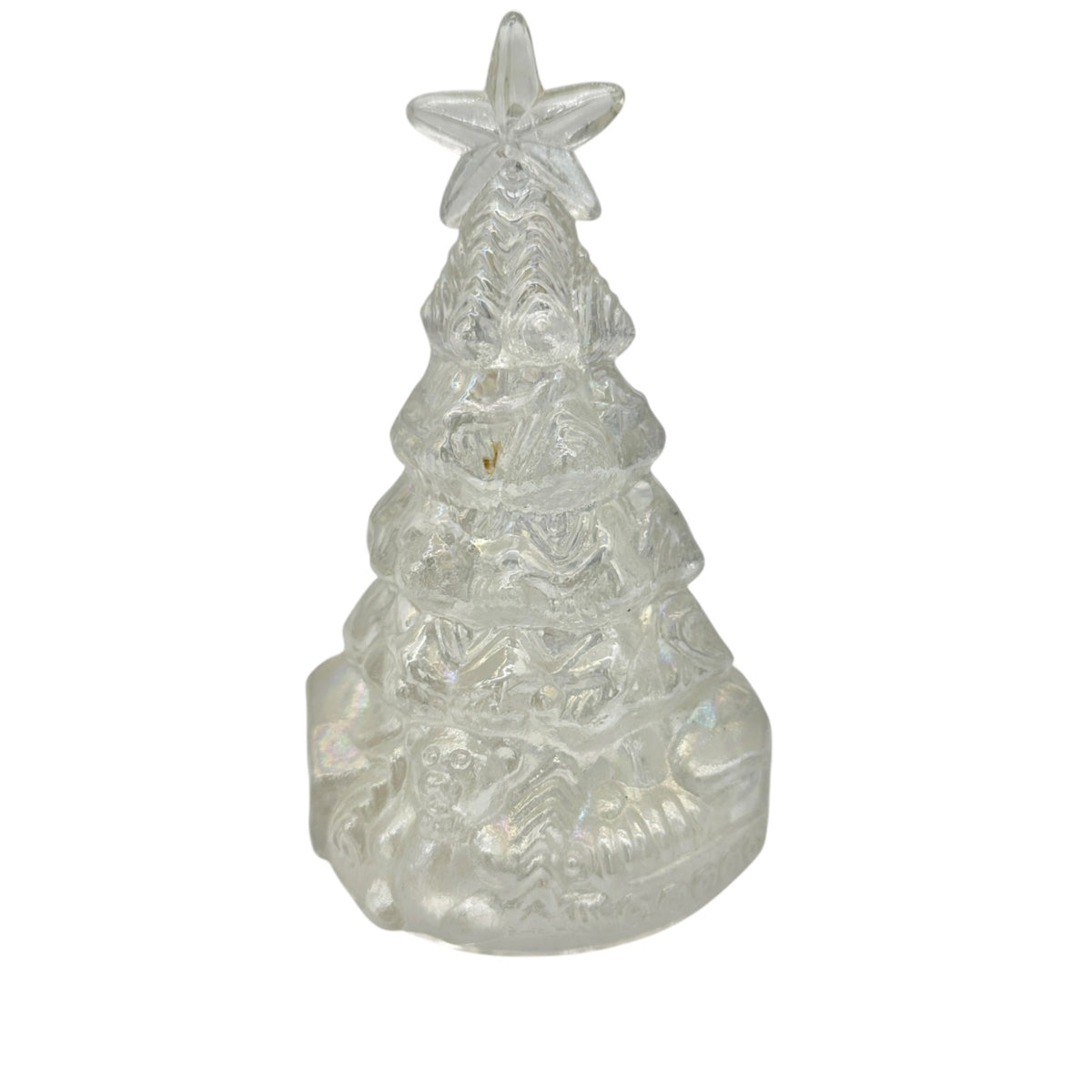 Rainbow LIt Musical Christmas Tree With Gold Base Acrylic Tree With Star Topper