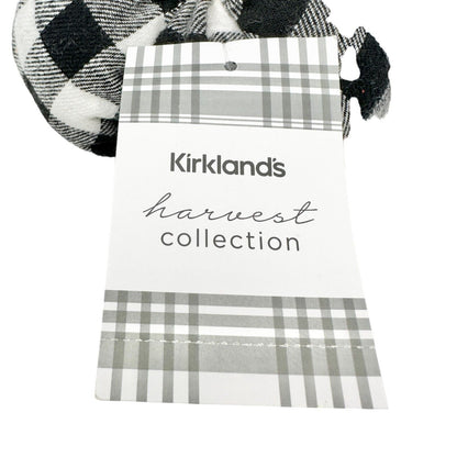 Kirklands Harvest Collection Pumpkin Black and White Buffalo Check NWT