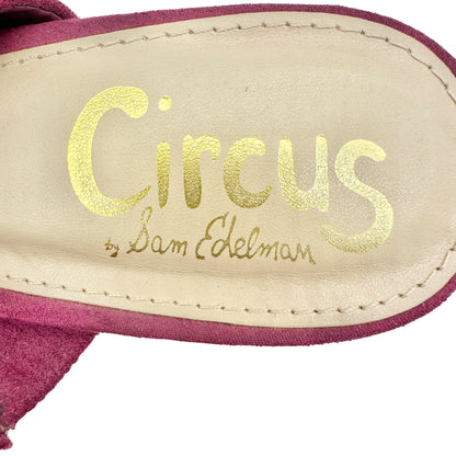 Circus By Sam Edelman Mules Womens Size 8 M Stevie Pink Suede Block Heel Slip-On