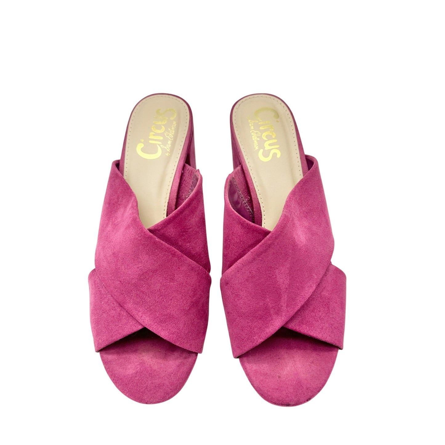Circus By Sam Edelman Mules Womens Size 8 M Stevie Pink Suede Block Heel Slip-On