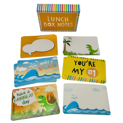Lunch Box Notes With 6 Colorful Designs and Motivational Messages - 18 Cards