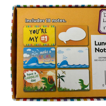 Lunch Box Notes With 6 Colorful Designs and Motivational Messages - 18 Cards