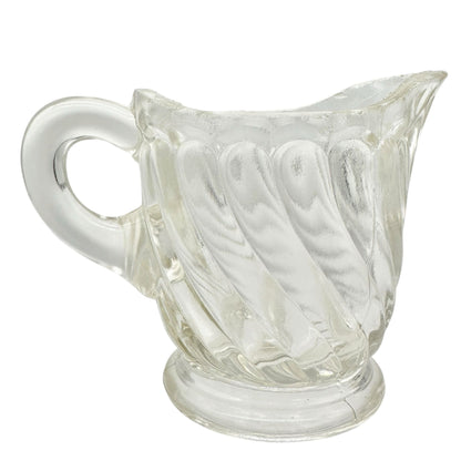 Twist Creamer No 137 Childrens Tableware EAPG Clear Swirl Pattern Antique 2.5"H