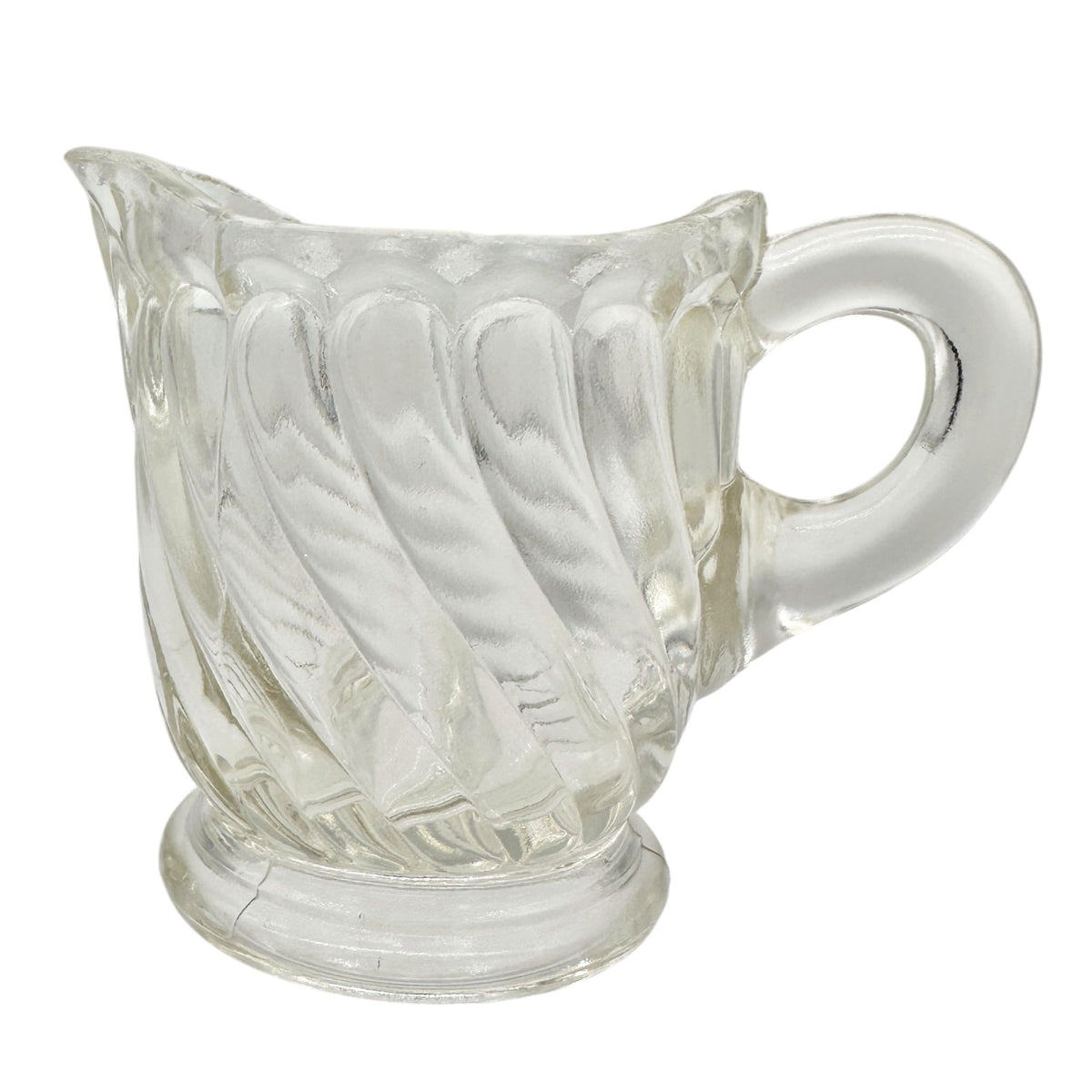 Twist Creamer No 137 Childrens Tableware EAPG Clear Swirl Pattern Antique 2.5"H
