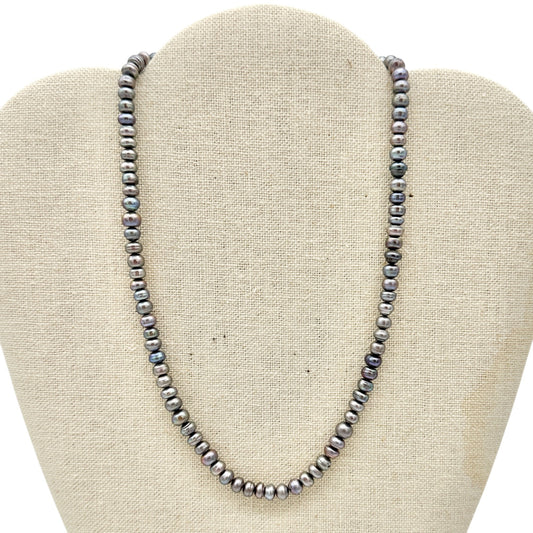 Premier Designs Necklace Shades of Gray 18 Inch Freshwater Pearl Necklace Toggle
