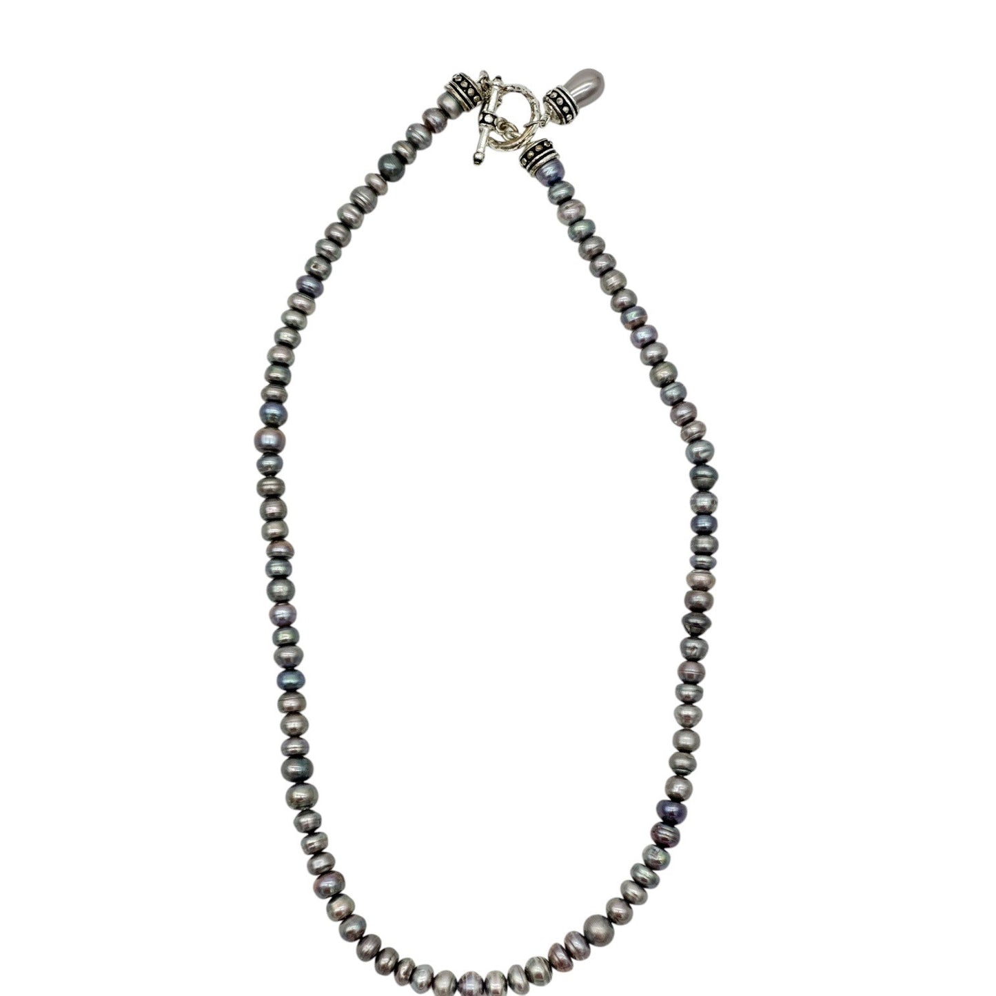 Premier Designs Necklace Shades of Gray 18 Inch Freshwater Pearl Necklace Toggle