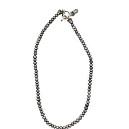 Premier Designs Necklace Shades of Gray 18 Inch Freshwater Pearl Necklace Toggle