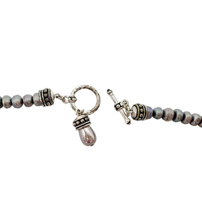 Premier Designs Necklace Shades of Gray 18 Inch Freshwater Pearl Necklace Toggle