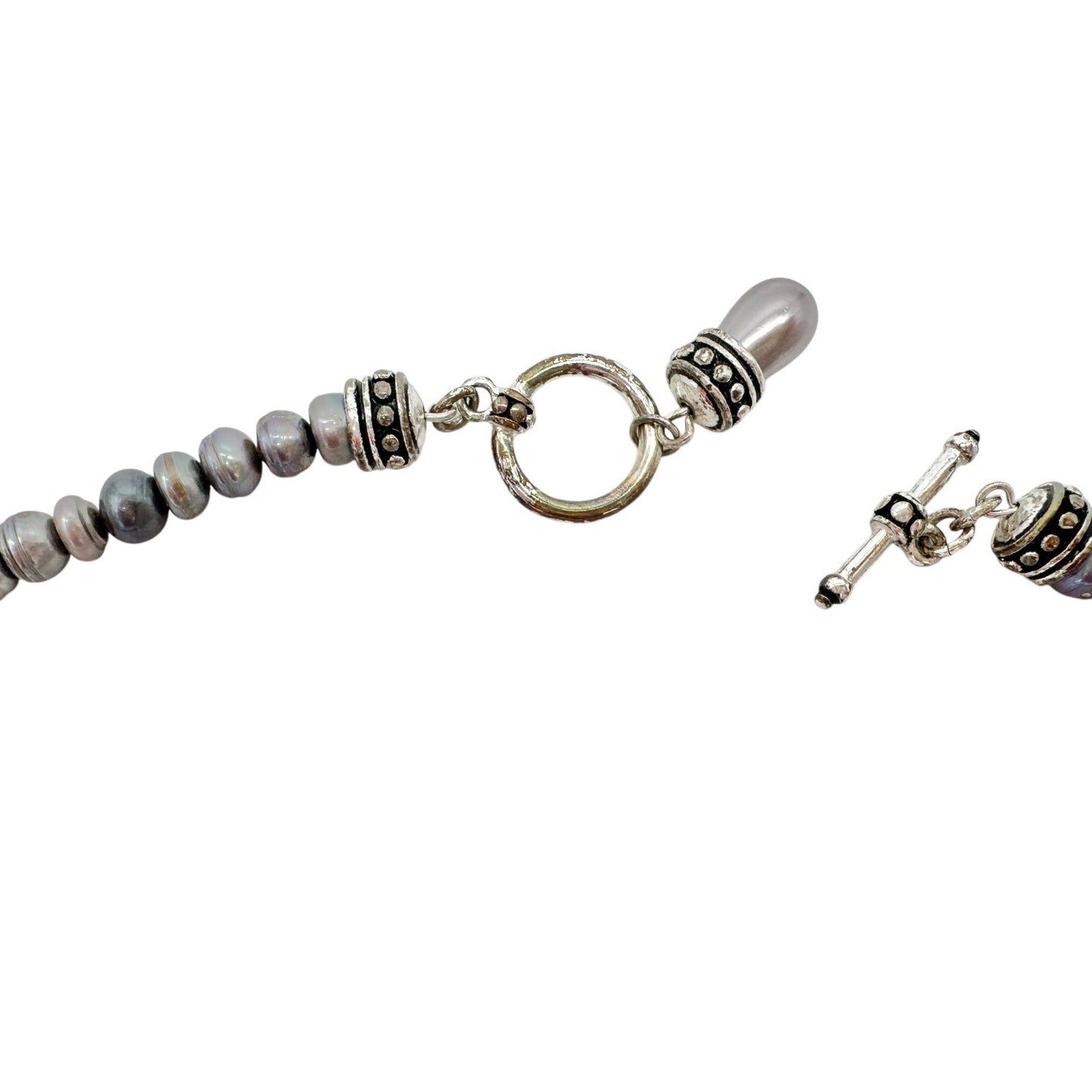 Premier Designs Necklace Shades of Gray 18 Inch Freshwater Pearl Necklace Toggle