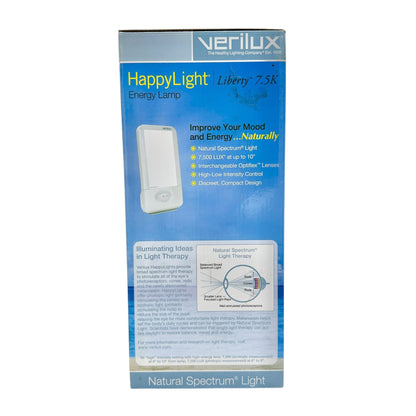 Verilux HappyLight Liberty 7.5K Energy Lamp Natural Spectrum Light Therapy Boxed