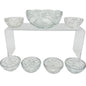 7 Pc Vtg Glass Berry Bowl Set Pattee Cross Design Scalloped Edge Child Tableware