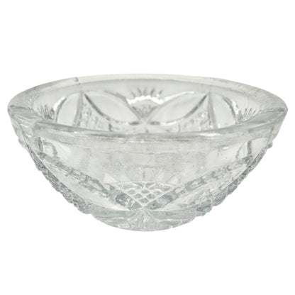 7 Pc Vtg Glass Berry Bowl Set Pattee Cross Design Scalloped Edge Child Tableware