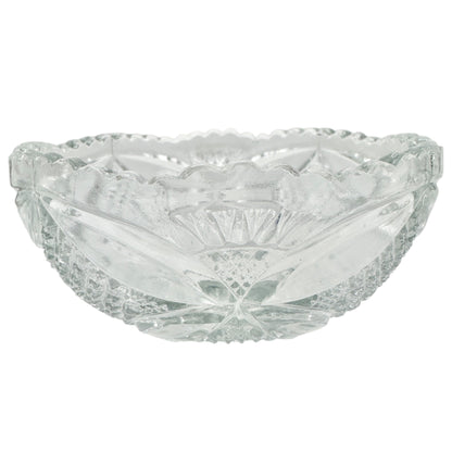 7 Pc Vtg Glass Berry Bowl Set Pattee Cross Design Scalloped Edge Child Tableware