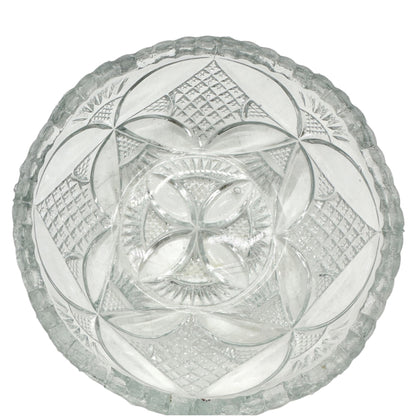 7 Pc Vtg Glass Berry Bowl Set Pattee Cross Design Scalloped Edge Child Tableware