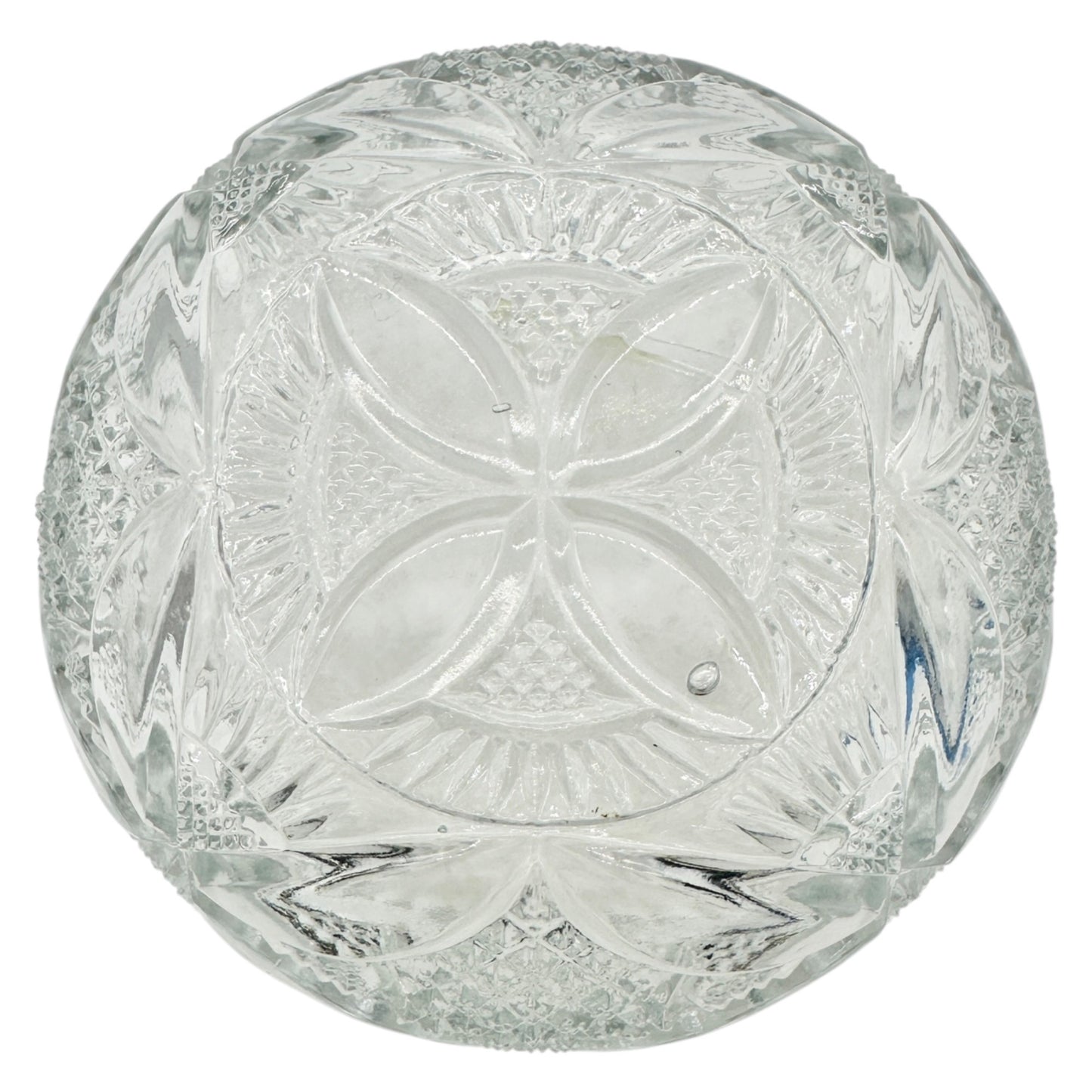 7 Pc Vtg Glass Berry Bowl Set Pattee Cross Design Scalloped Edge Child Tableware