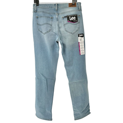 Lee Womens Midrise Straight Leg Jeans Size 8 M Light Blue Denim Cotton Blend