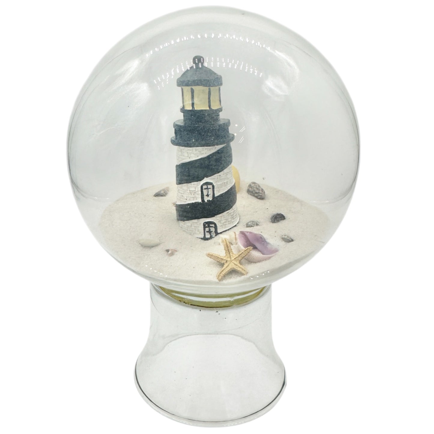 Lighthouse Snow Globe With Sand Seashells Starfish Inside Nautical SanStar USA