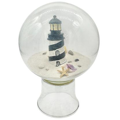 Lighthouse Snow Globe With Sand Seashells Starfish Inside Nautical SanStar USA