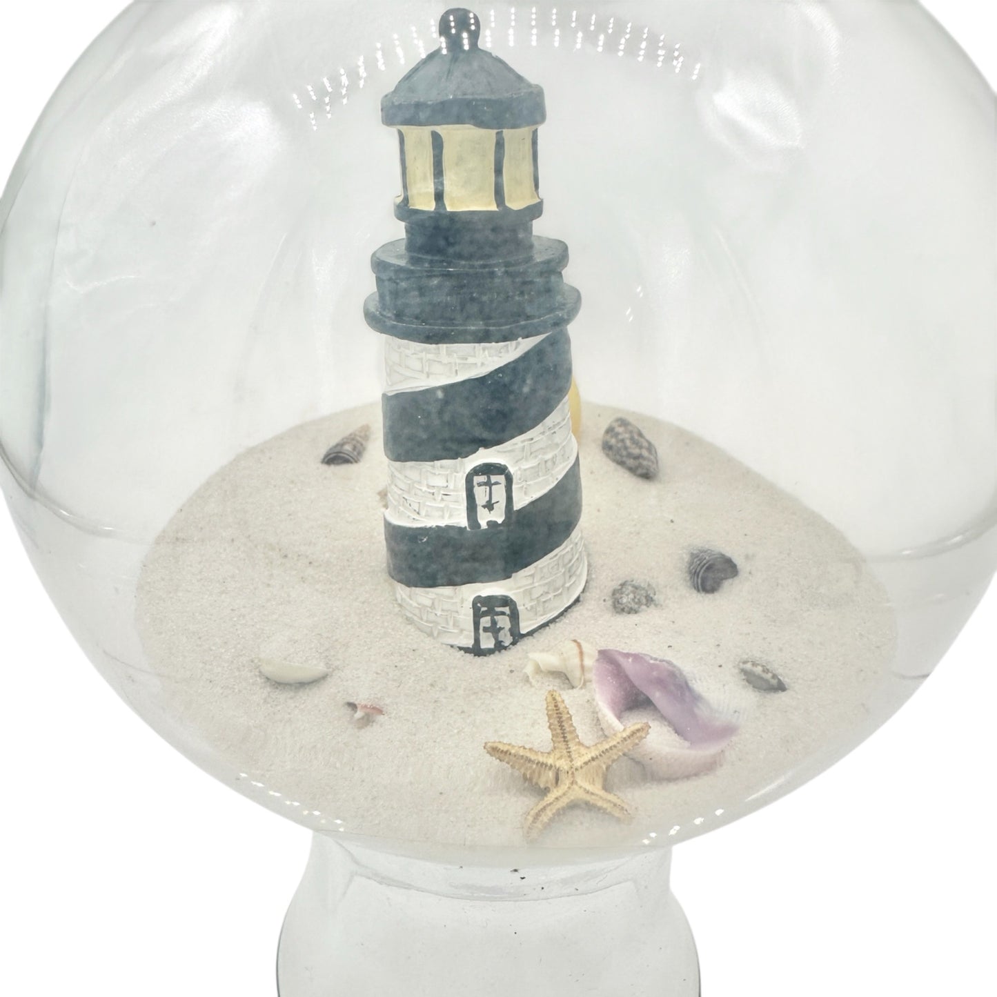 Lighthouse Snow Globe With Sand Seashells Starfish Inside Nautical SanStar USA