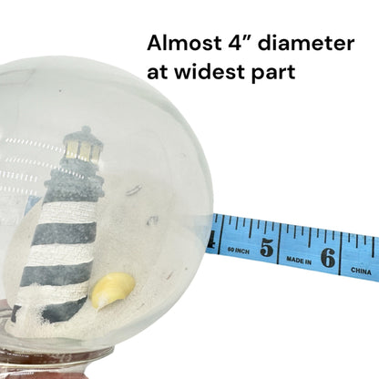 Lighthouse Snow Globe With Sand Seashells Starfish Inside Nautical SanStar USA