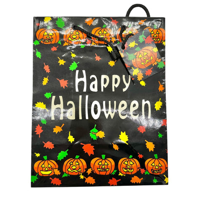 Happy Halloween Gift or Treat Bag Paper with Rope Handle & Gift Tag 10x8x5