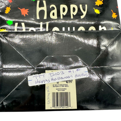 Happy Halloween Gift or Treat Bag Paper with Rope Handle & Gift Tag 10x8x5