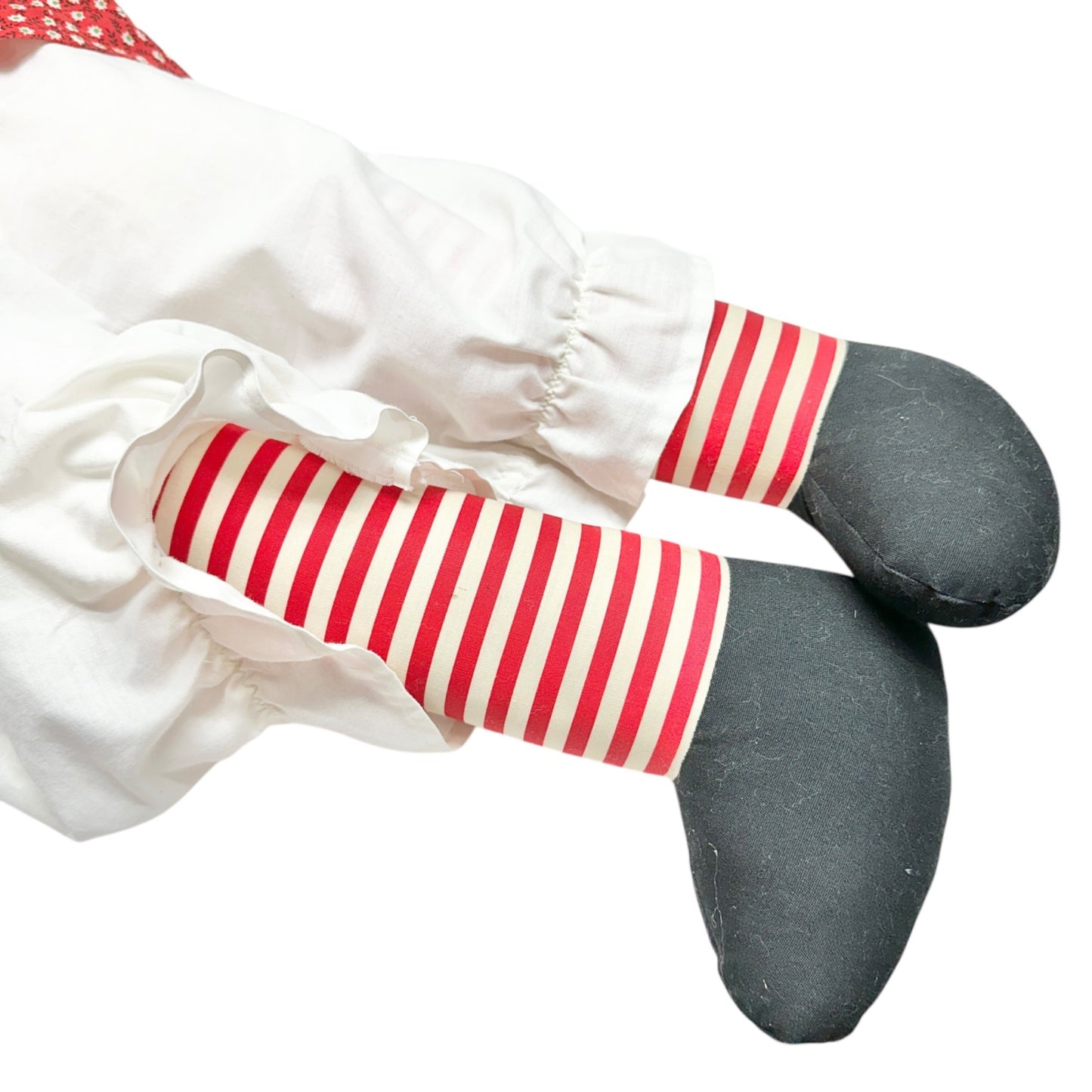 Handmade 1960s Raggedy Ann Andy Dolls Red Yarn Hair Cloth Bodies Classic 34x19