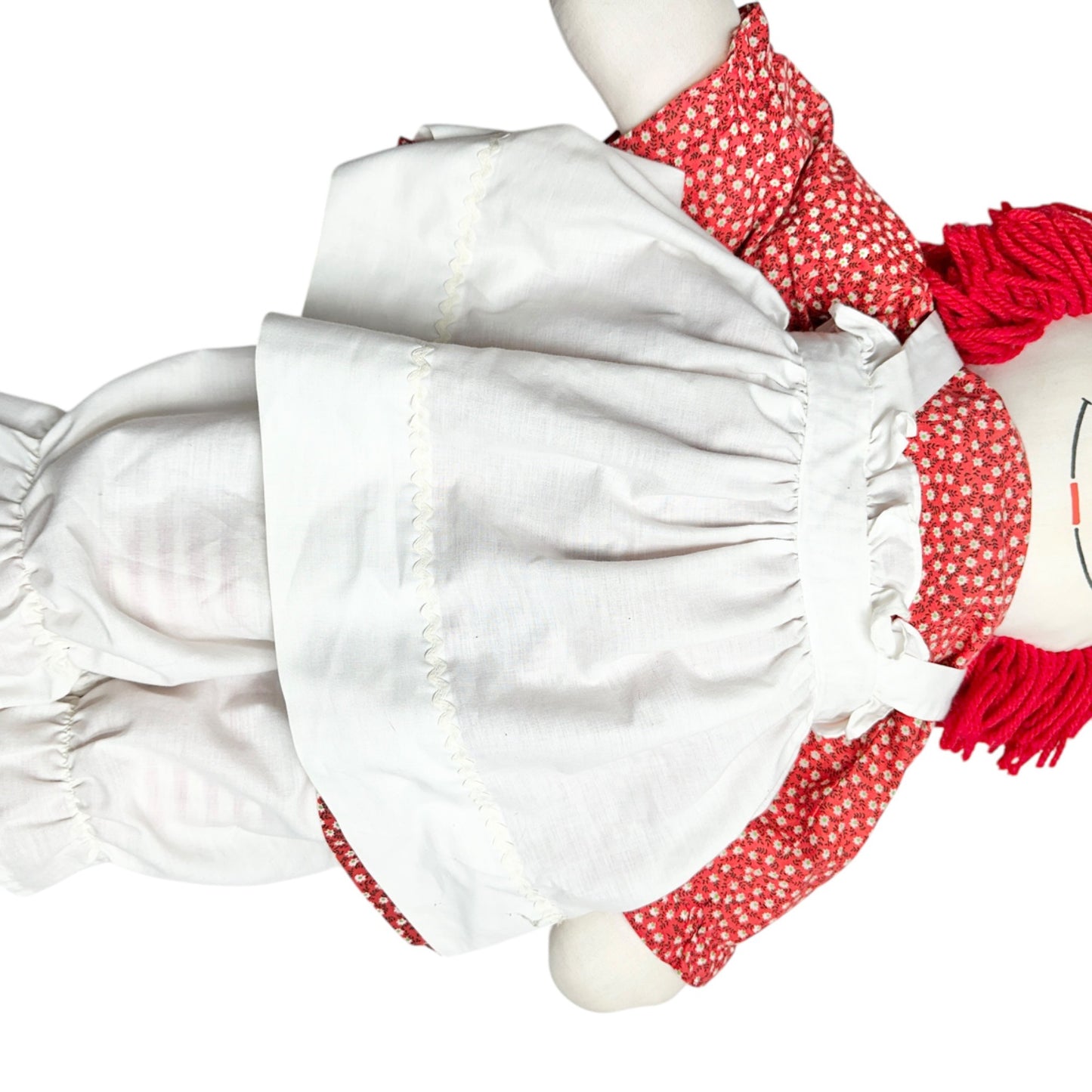 Handmade 1960s Raggedy Ann Andy Dolls Red Yarn Hair Cloth Bodies Classic 34x19