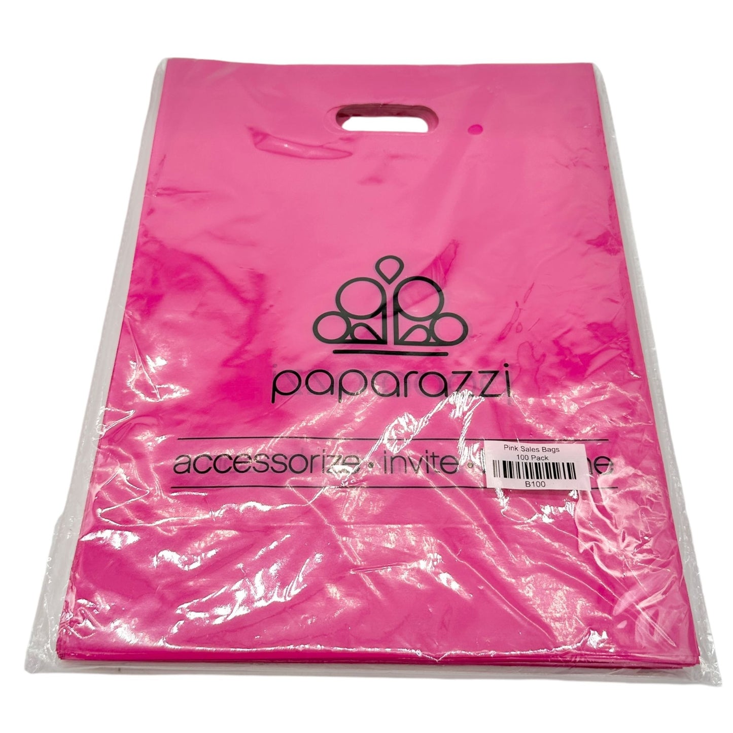 Paparazzi Pink Sales Bags 100 Pack 9"x12" With Handle For Retail & Events NIP