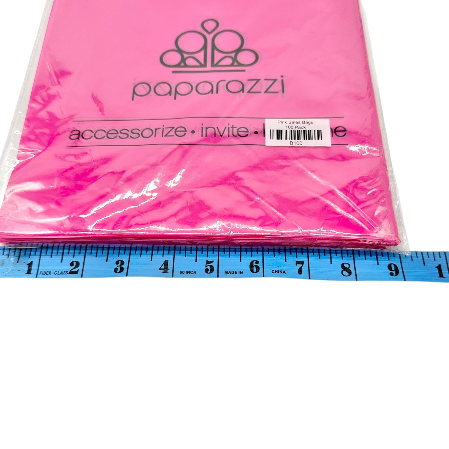 Paparazzi Pink Sales Bags 100 Pack 9"x12" With Handle For Retail & Events NIP