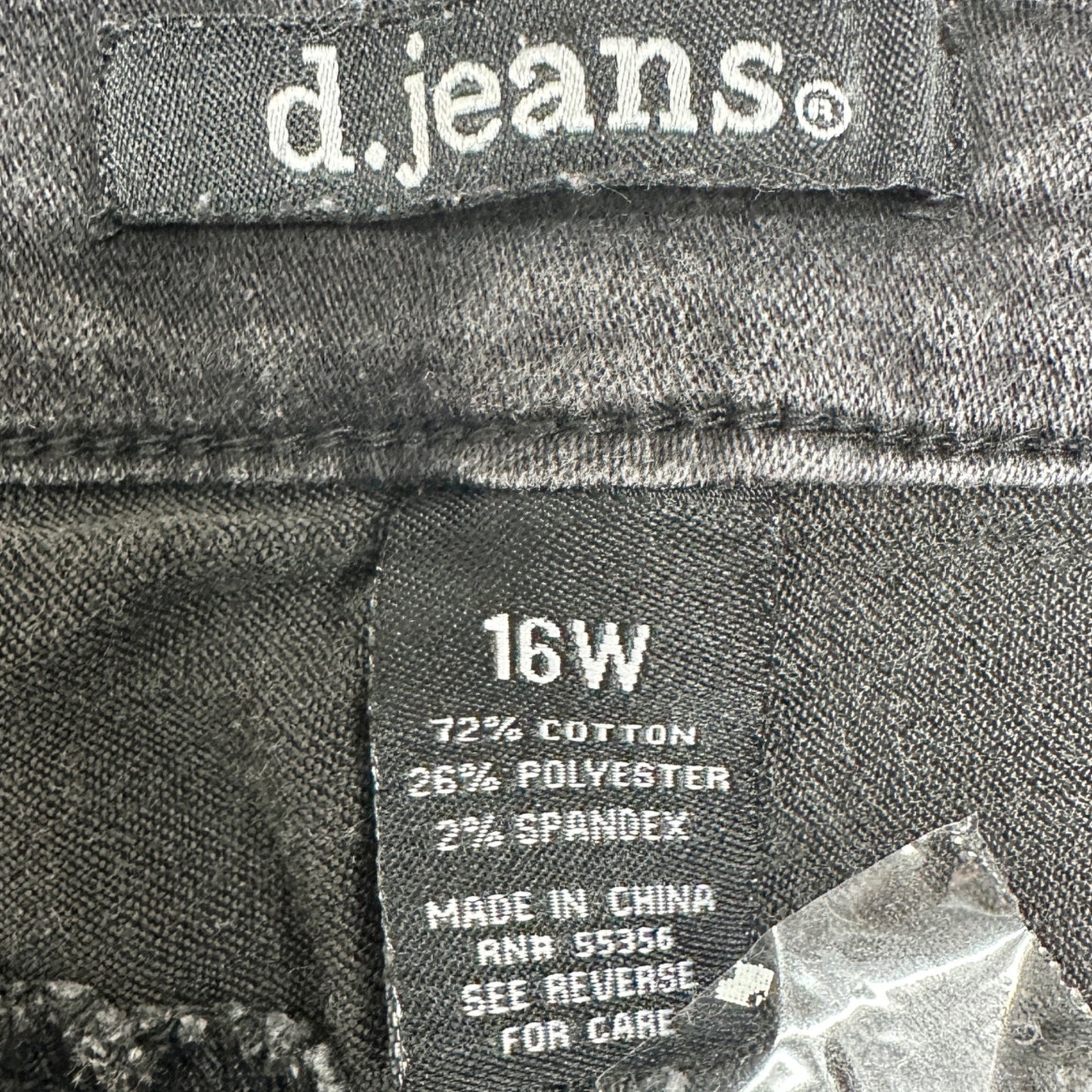 D Jeans Womens Size 16W Black Wash Stretch Skinny Jeans Classic
