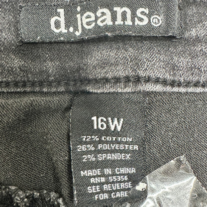 D Jeans Womens Size 16W Black Wash Stretch Skinny Jeans Classic