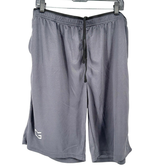 Mens Gray Gradual Athletic Shorts XL Elastic Waistband Drawstring Lightweight