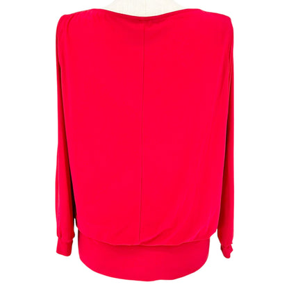db Established 1962 Layered Blouse Size 2X Red Rhinestone Shoulder Open Sleeve