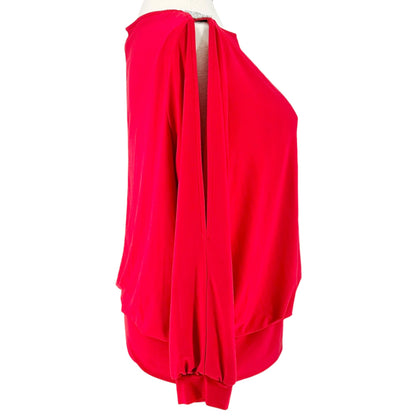 db Established 1962 Layered Blouse Size 2X Red Rhinestone Shoulder Open Sleeve