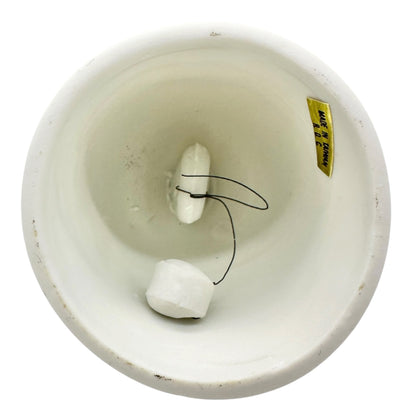 Porcelain Bell in White With Praying Hands Floral Design Gold Accents 4"H Taiwan