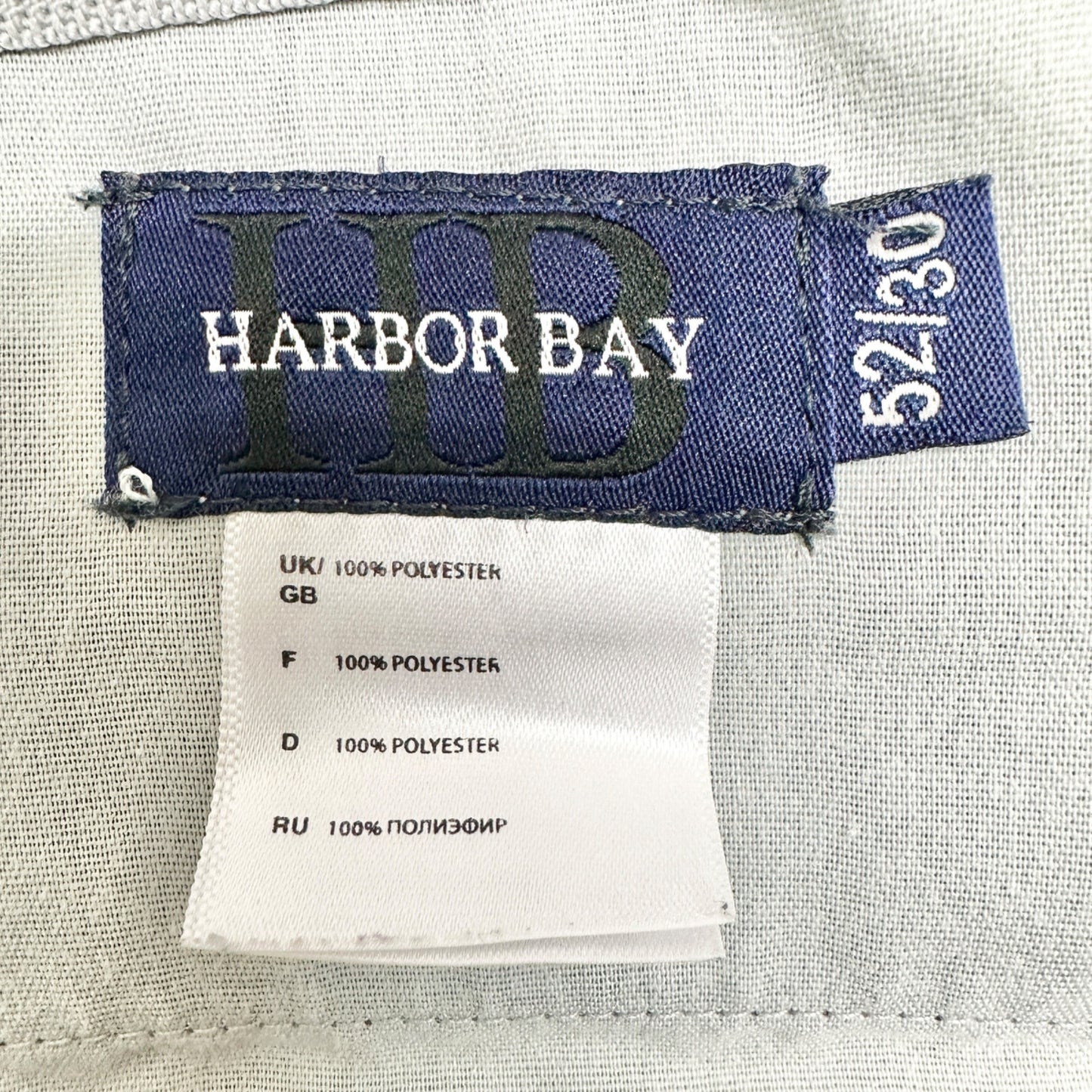 Harbor Bay Mens Dress Pants 52/30 Gray Polyester Blend Flat-Front Classic Fit