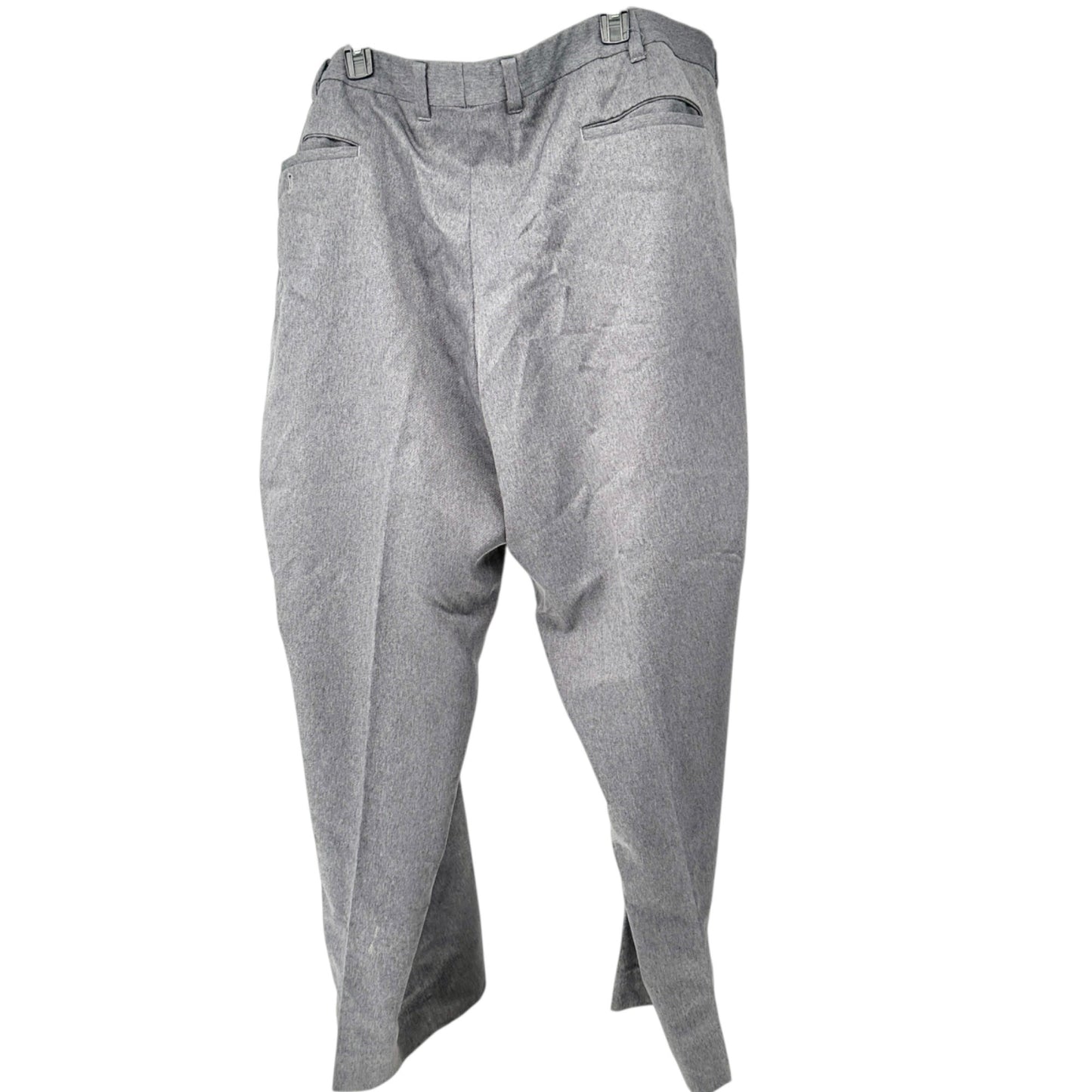 Harbor Bay Mens Dress Pants 52/30 Gray Polyester Blend Flat-Front Classic Fit