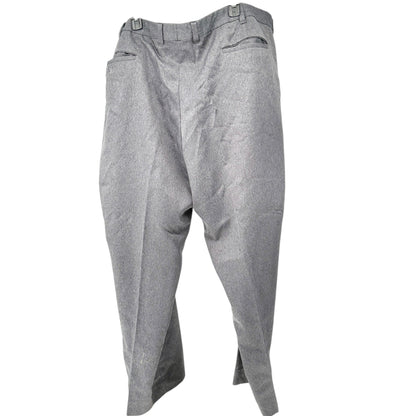Harbor Bay Mens Dress Pants 52/30 Gray Polyester Blend Flat-Front Classic Fit