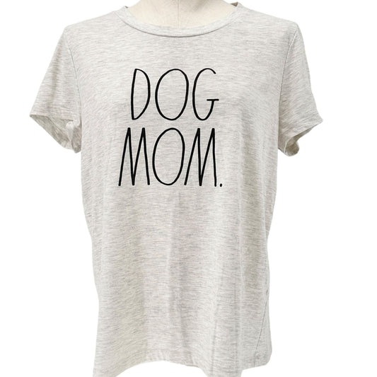 Dog Mom Graphic Tee Rae Dunn M Gray Cotton Poly Blend Short Sleeve Casual Top