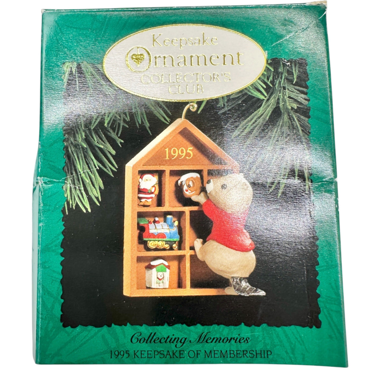 Keepsake Ornament Collectors Club 1995 Beaver Figurine With Display Shelf 4.5"H