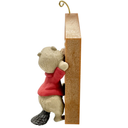 Keepsake Ornament Collectors Club 1995 Beaver Figurine With Display Shelf 4.5"H