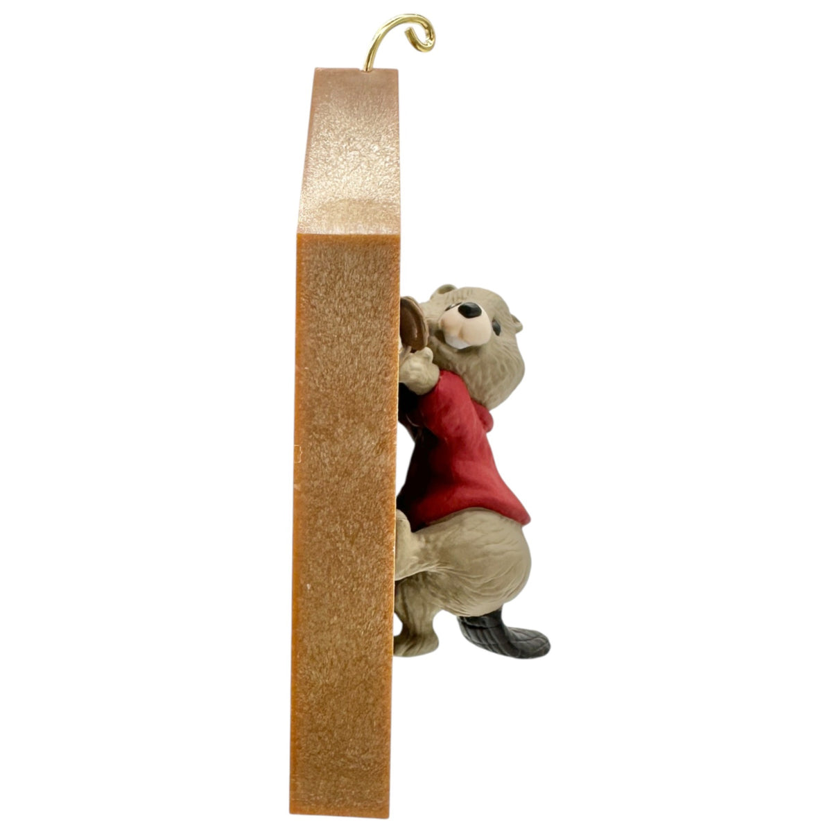 Keepsake Ornament Collectors Club 1995 Beaver Figurine With Display Shelf 4.5"H
