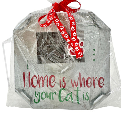 Cat Lovers Gift Set Airplus Aloe Infused Cat Christmas Socks and Metal Sign NWT