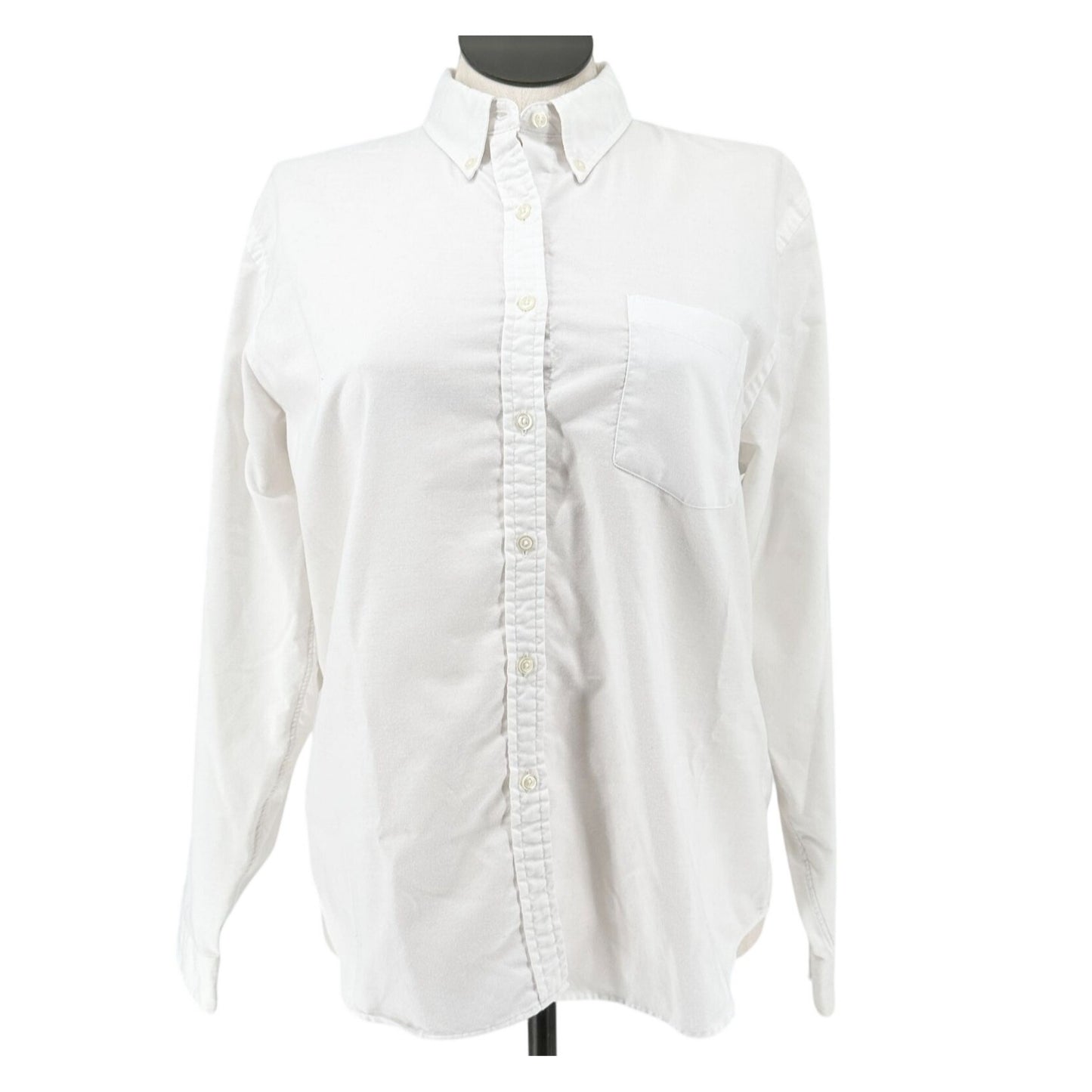 Lands End Button Down Dress Shirt Tailored Womens 18 Tall Cotton Long Sleeve