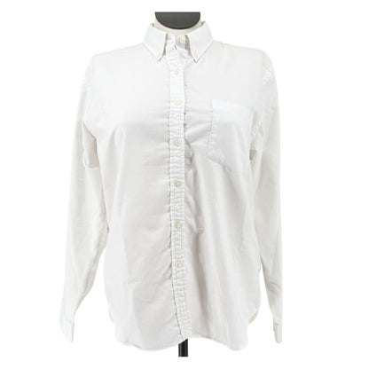 Lands End Button Down Dress Shirt Tailored Womens 18 Tall Cotton Long Sleeve